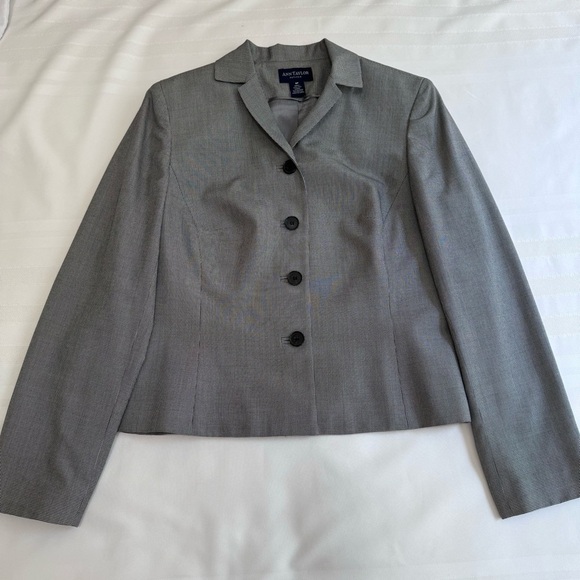 Vintage Ann Taylor Silk Houndstooth Pantsuit Set Petite 8P 10P Lined - Picture 7 of 17